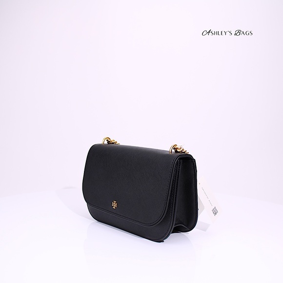 Tory Burch Emerson East West Flap Shoulder Bag Crossbody & Card Holder In Black - Picture 5 of 15